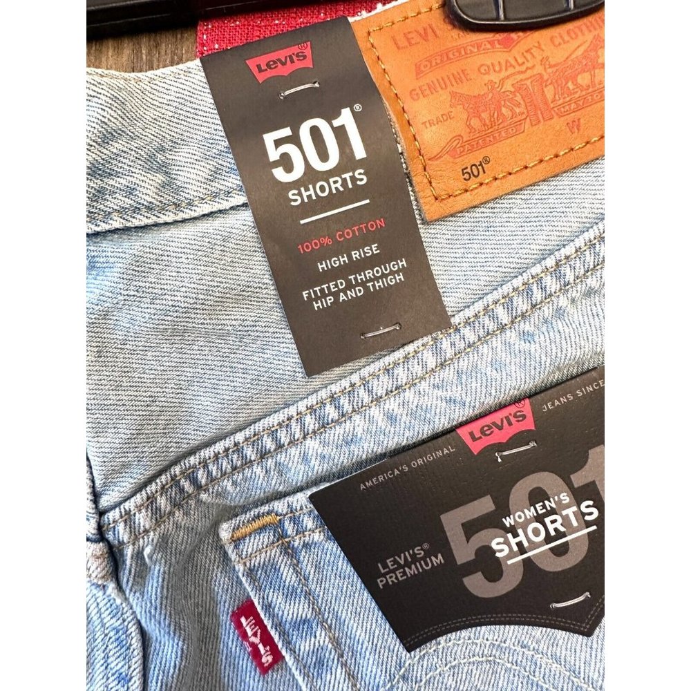Levi's 501 Original High Rise Button Fly Denim Jean Shorts Women's Size … - Picture 10 of 11